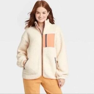Universal Thread Oversized Fleece Sherpa Jacket, Size Small